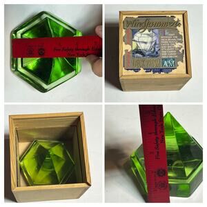 Windjammer Solid Green Glass Deck Prism Nautical Decor Paperweight Authentic